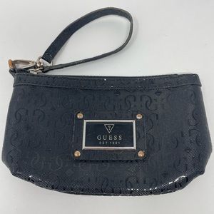Guess Black Monogram Wristlet